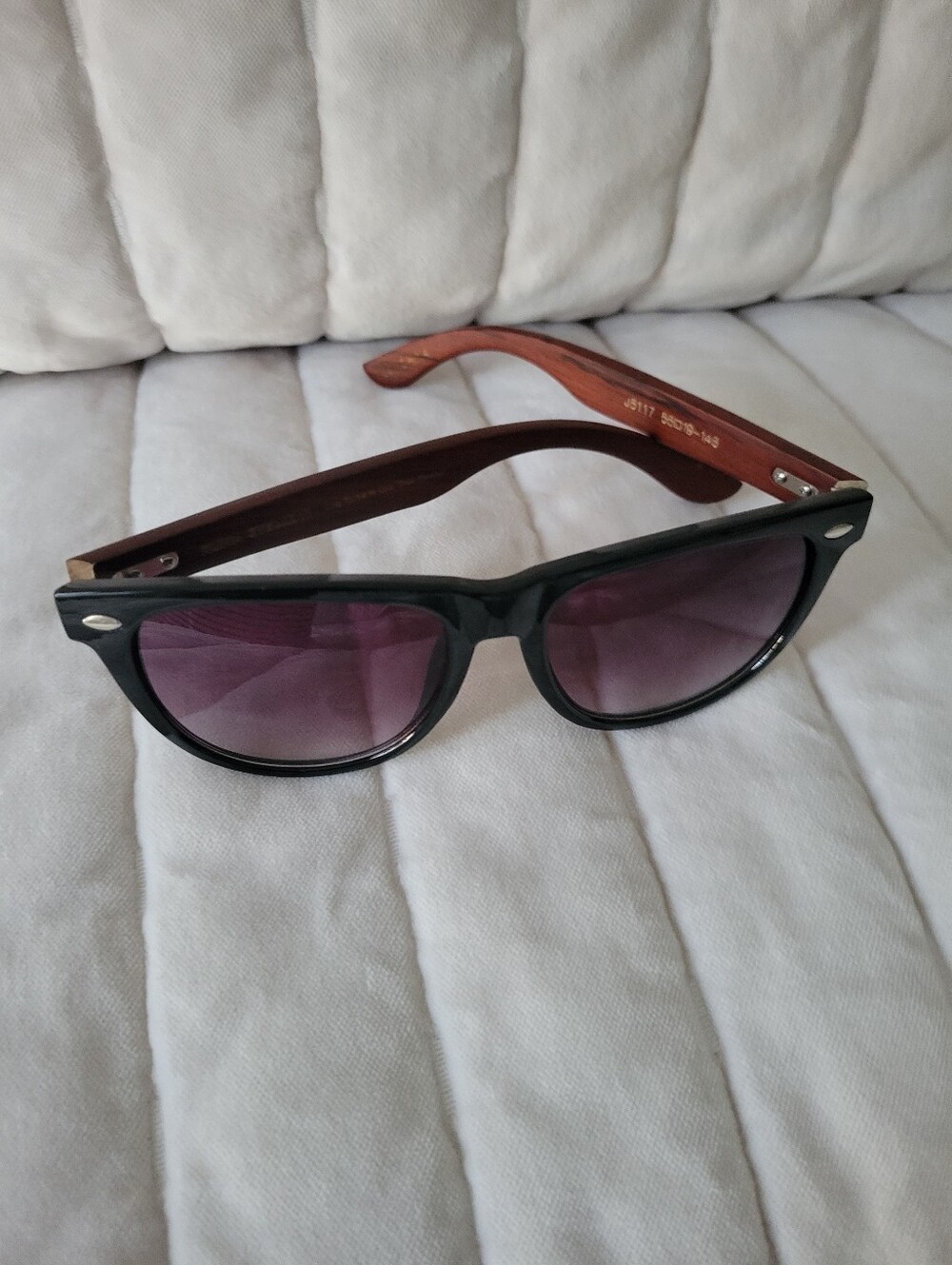 Kuma Eyewear Black Frame Sunglasses with Brown Temples